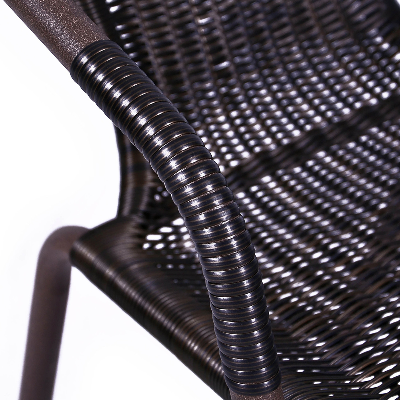 3-teiliges Bistro-Set - braun - Polyrattan - mit Schirmloch