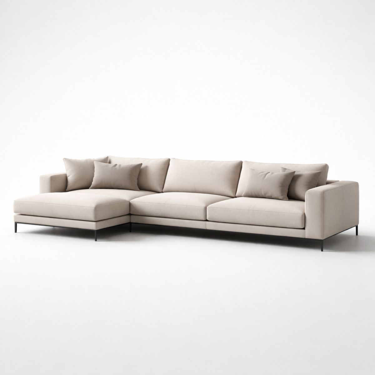 Beiges Ecksofa, 290 cm