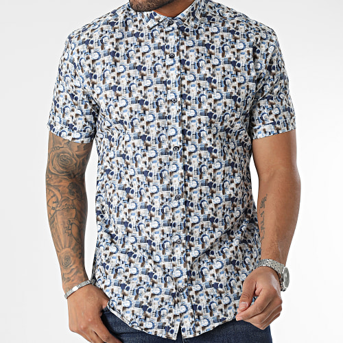 Chemise Manches Courtes Bleu Blanc