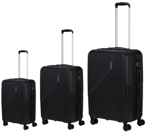 American Tourister - Niteline Suitcases -3 pcs- Midnight Black
