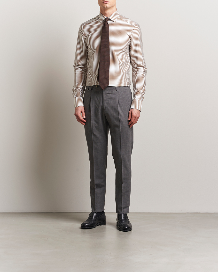 Stenströms Striped Jersey Shirt Beige