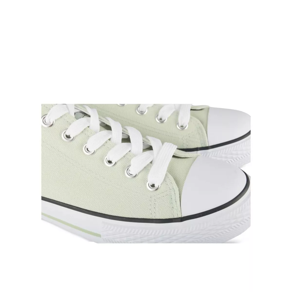 Baskets Toile VERT Femme Lacets - MERRY SCOTT