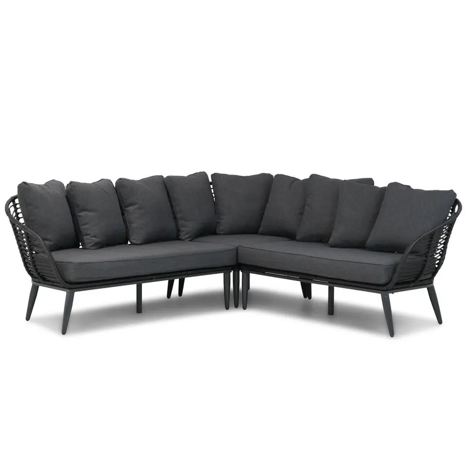 Hoek loungeset 4 personen Wicker Zwart Coco Coco Leonardo