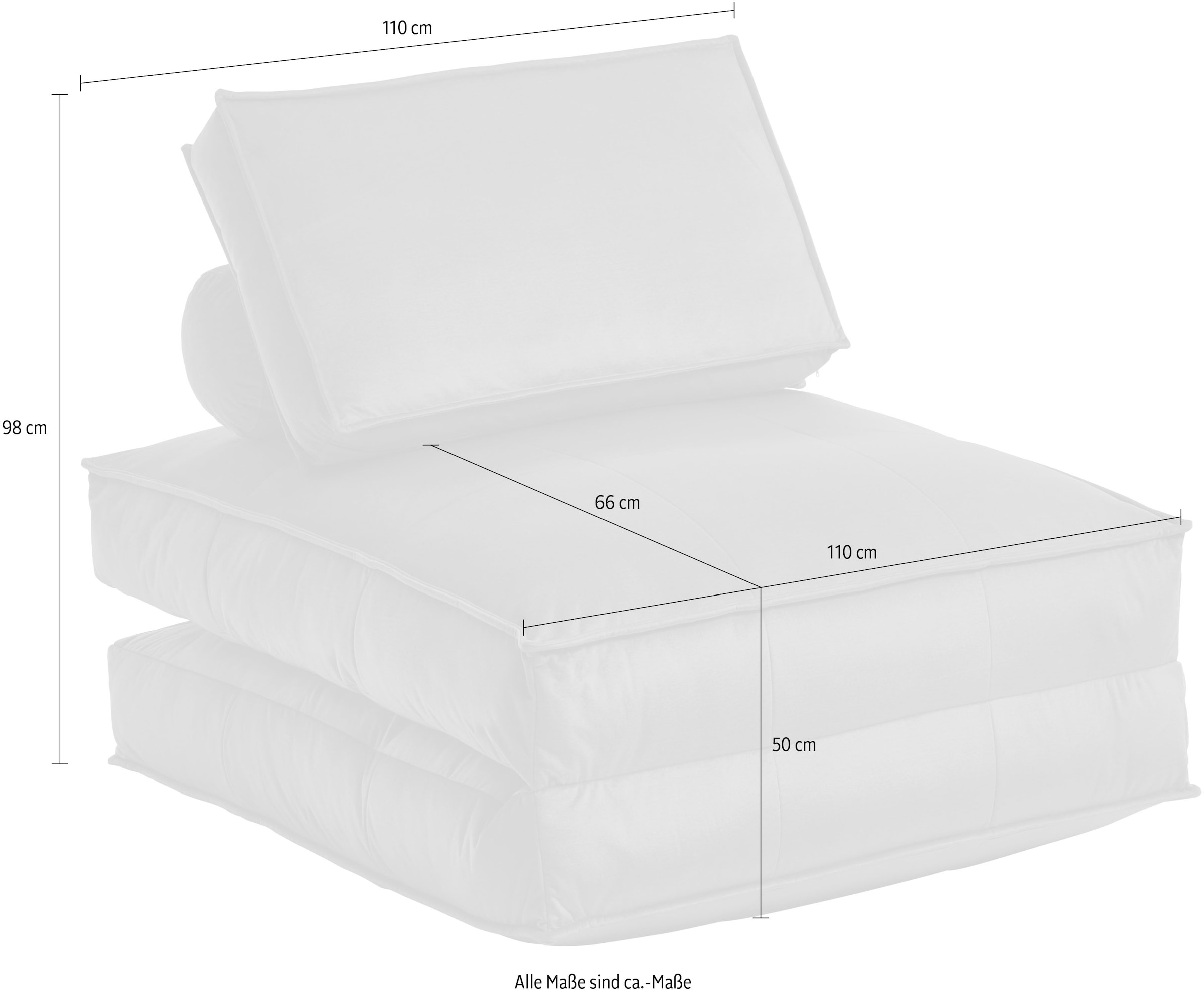 ATLANTIC home collection XXL-Sessel »Miro« XXL-Sessel wandelbar zum Gästebett