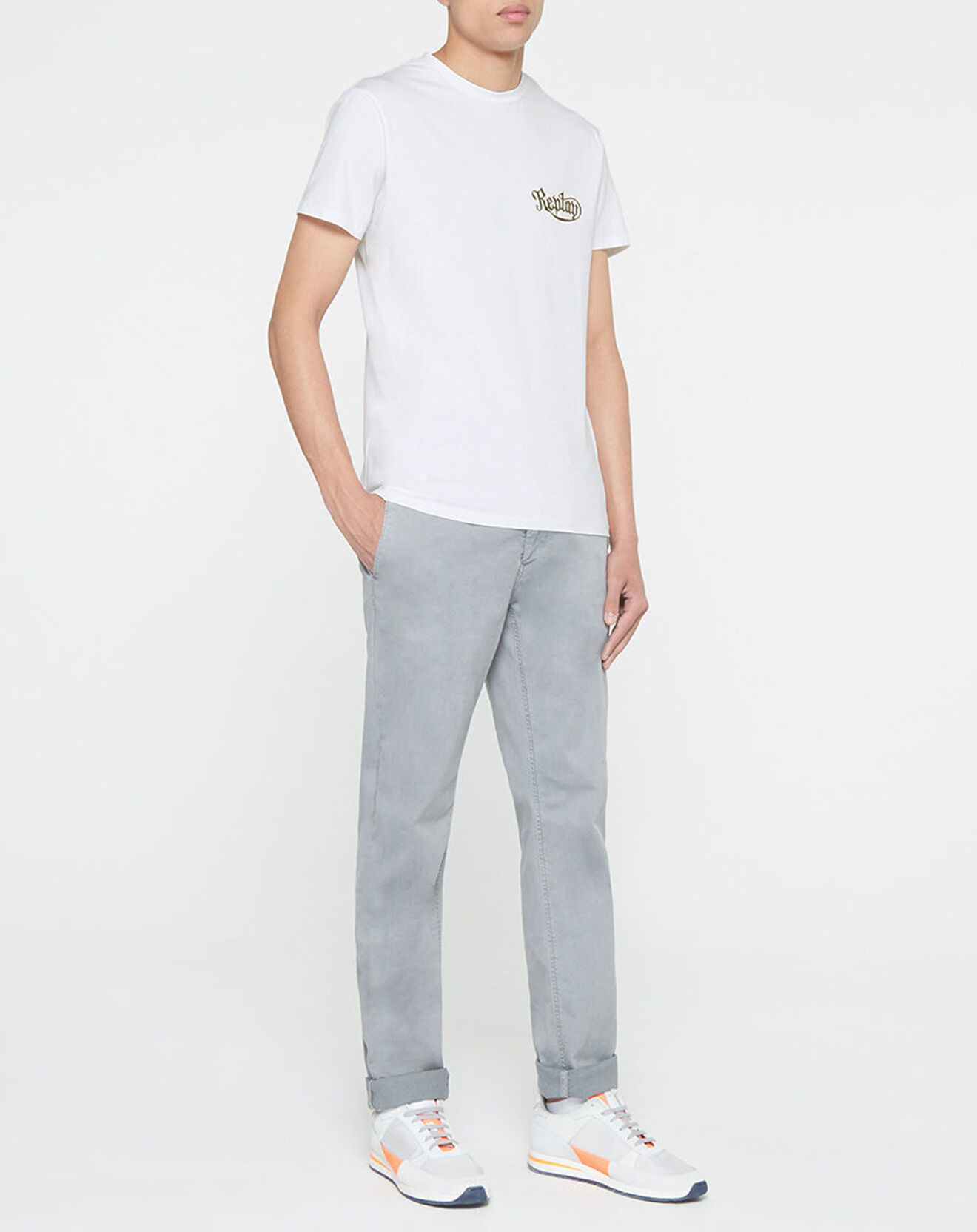 Replay T-Shirt casque bike blanc