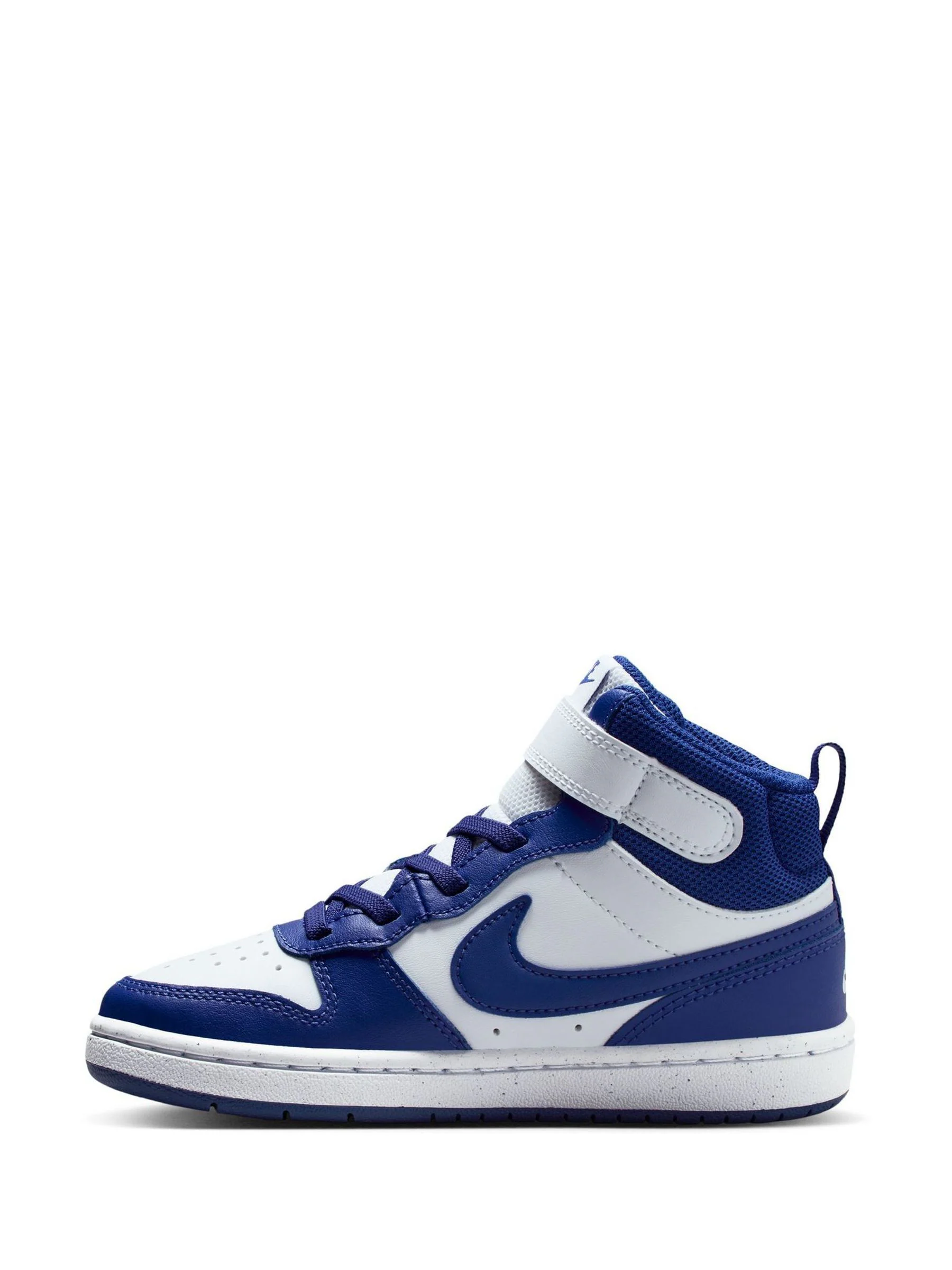 Wit/Diep Night Blauw - Nike - Junior Court Borough halfhoge sneakers