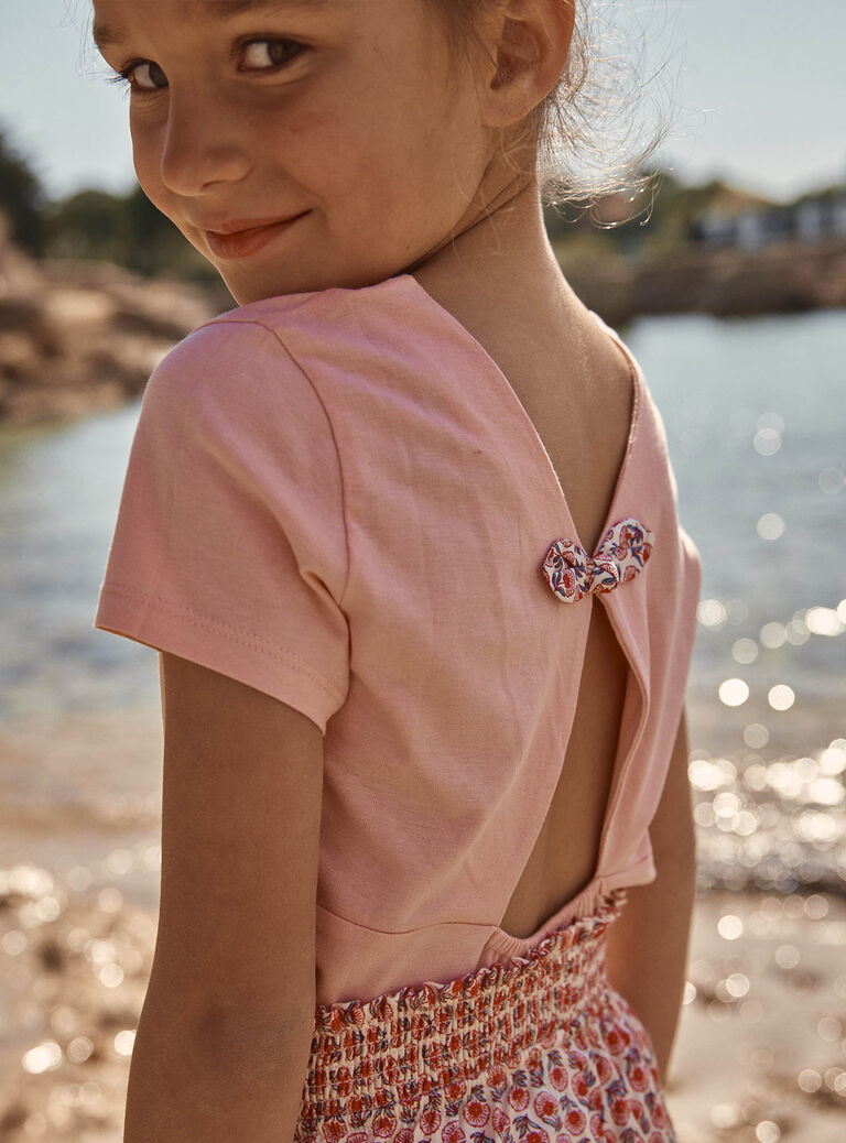 T-shirt blush à manches courtes