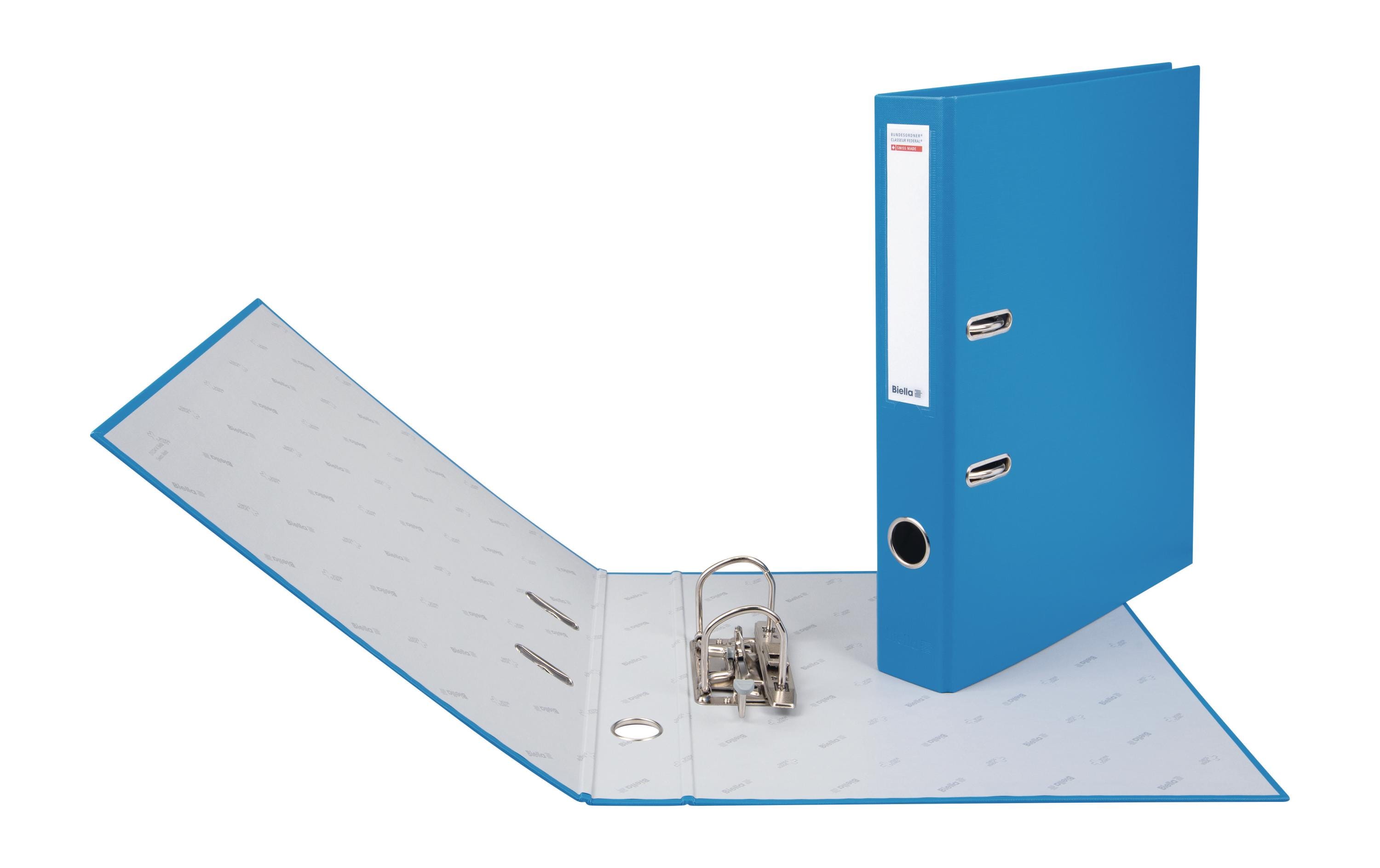 Bundesordner A4 4 cm, BlauMit Hebelmechanik Strong und mit Druck-Niederhalter