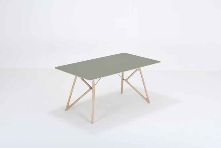 Gazzda Tink Tafel linoleum 160x90 whitewash Dark Olive