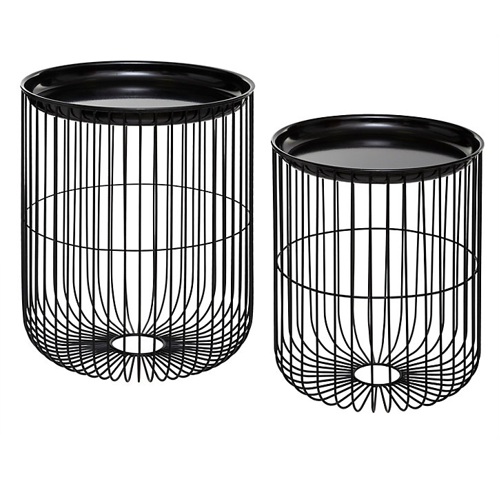 Lot de 2 tables d'appoint filaires Nolan Atmosphera en métal noir