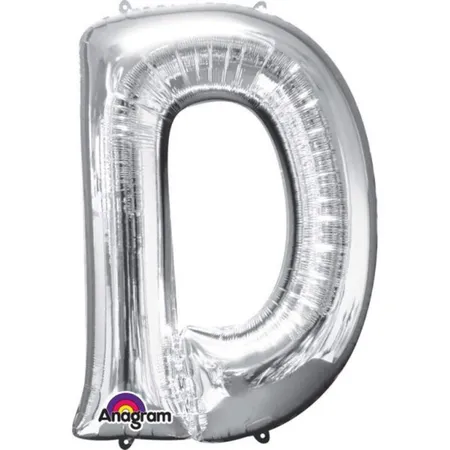 amscan Folienballon Buchstabe D silber; 60cm x 83cm