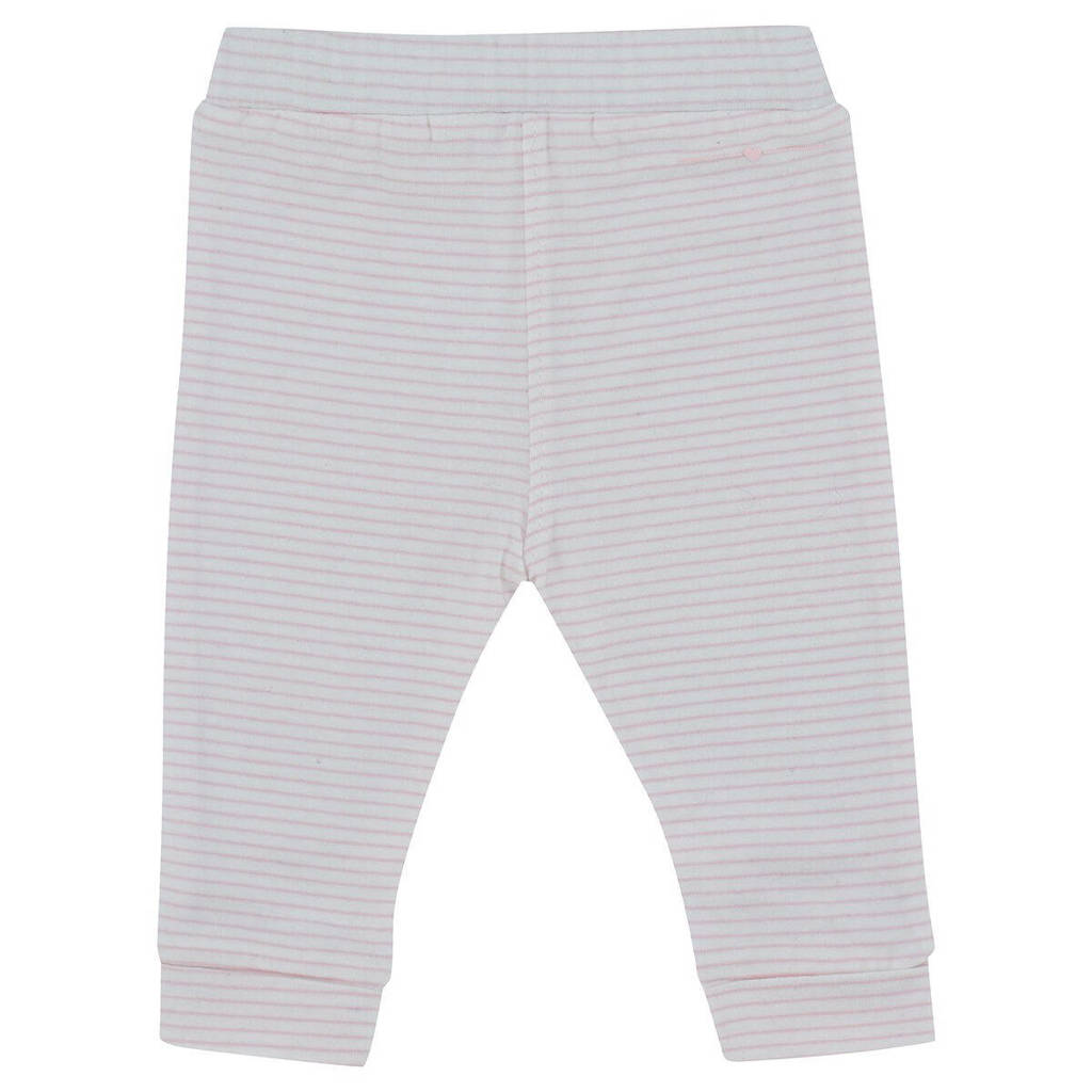 Born by Kiddo United gestreepte baby broek roze/wit
