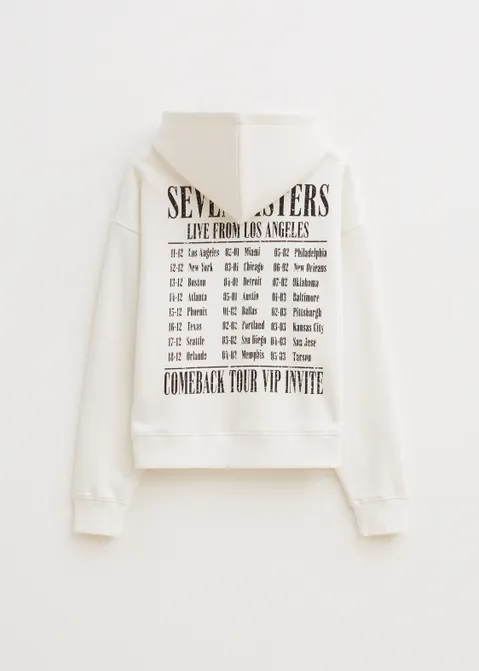 Hoodie met print tour off-white (WIT.O)
