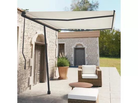 Jeu de poteaux d'auvent anthracite 300x245 cm fer