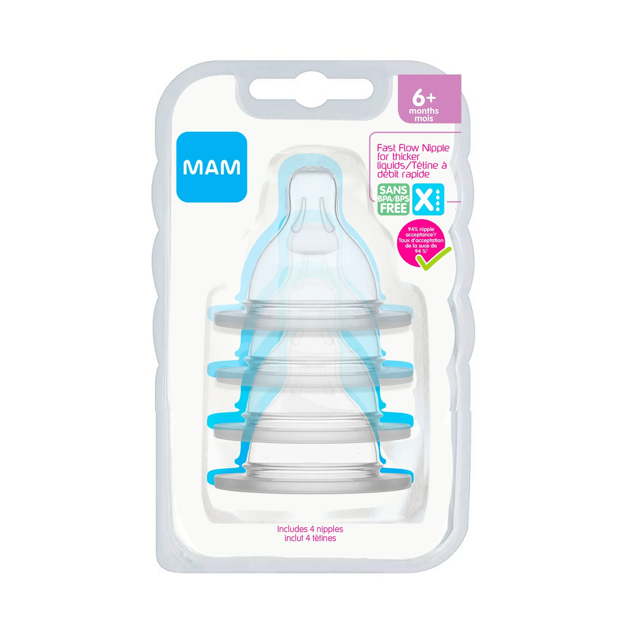 Mam Baby Tétines (4) 6+mois - Niveau X