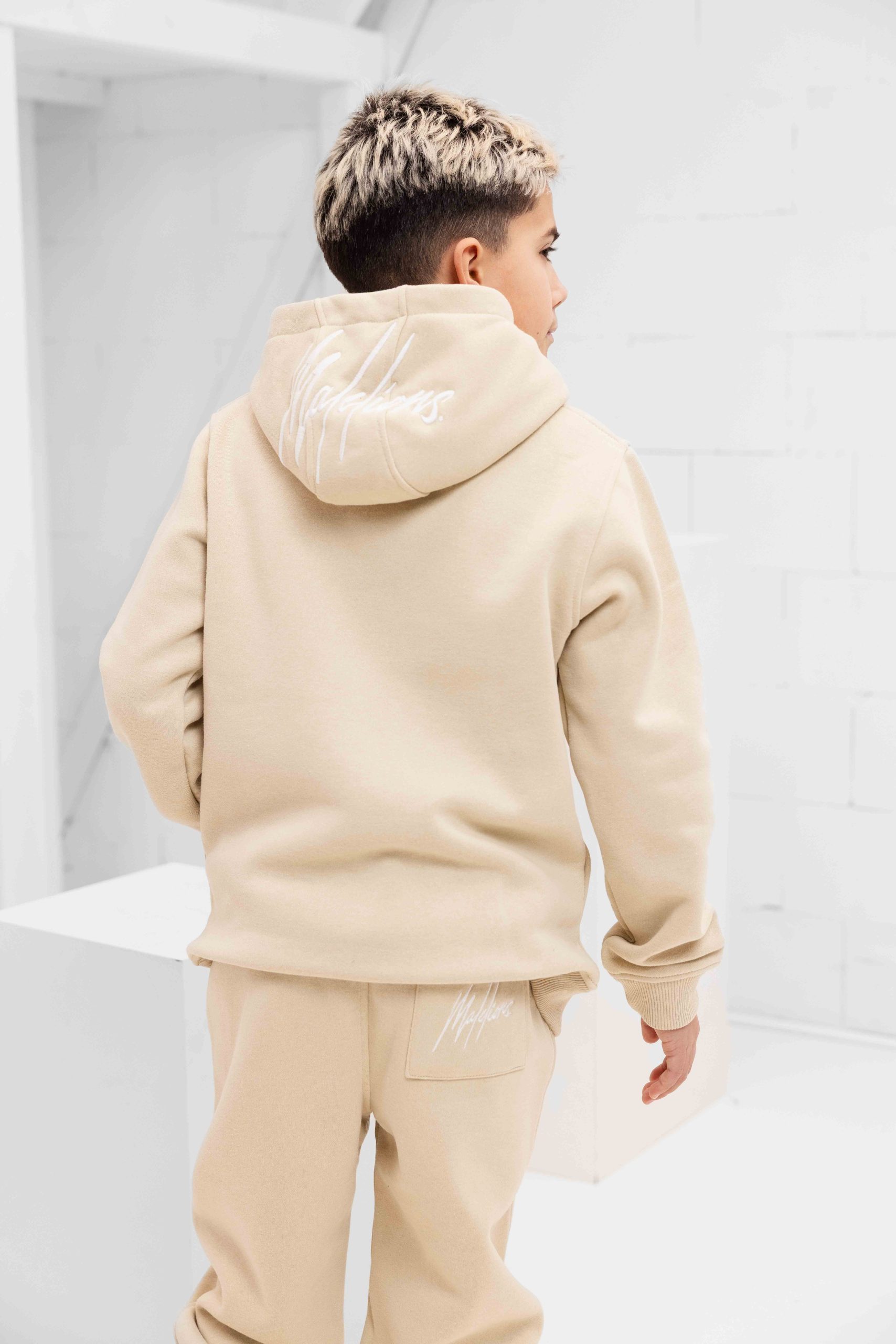 Malelions Essentials Trainingspak Kids Beige