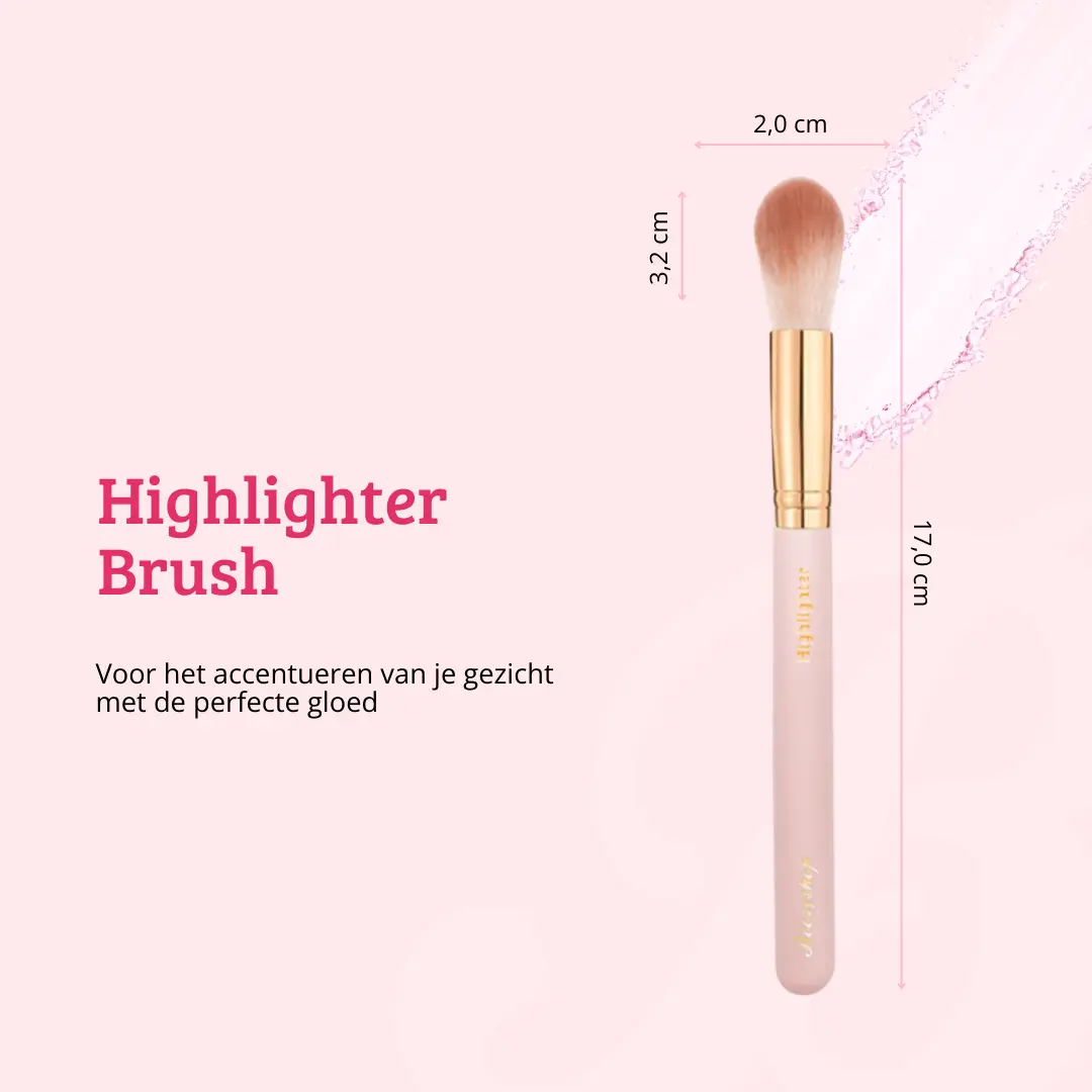 Soft Pink & Gold Highlighter Brush