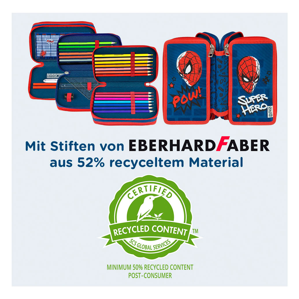 3-Vaks Gevulde Etui Spiderman