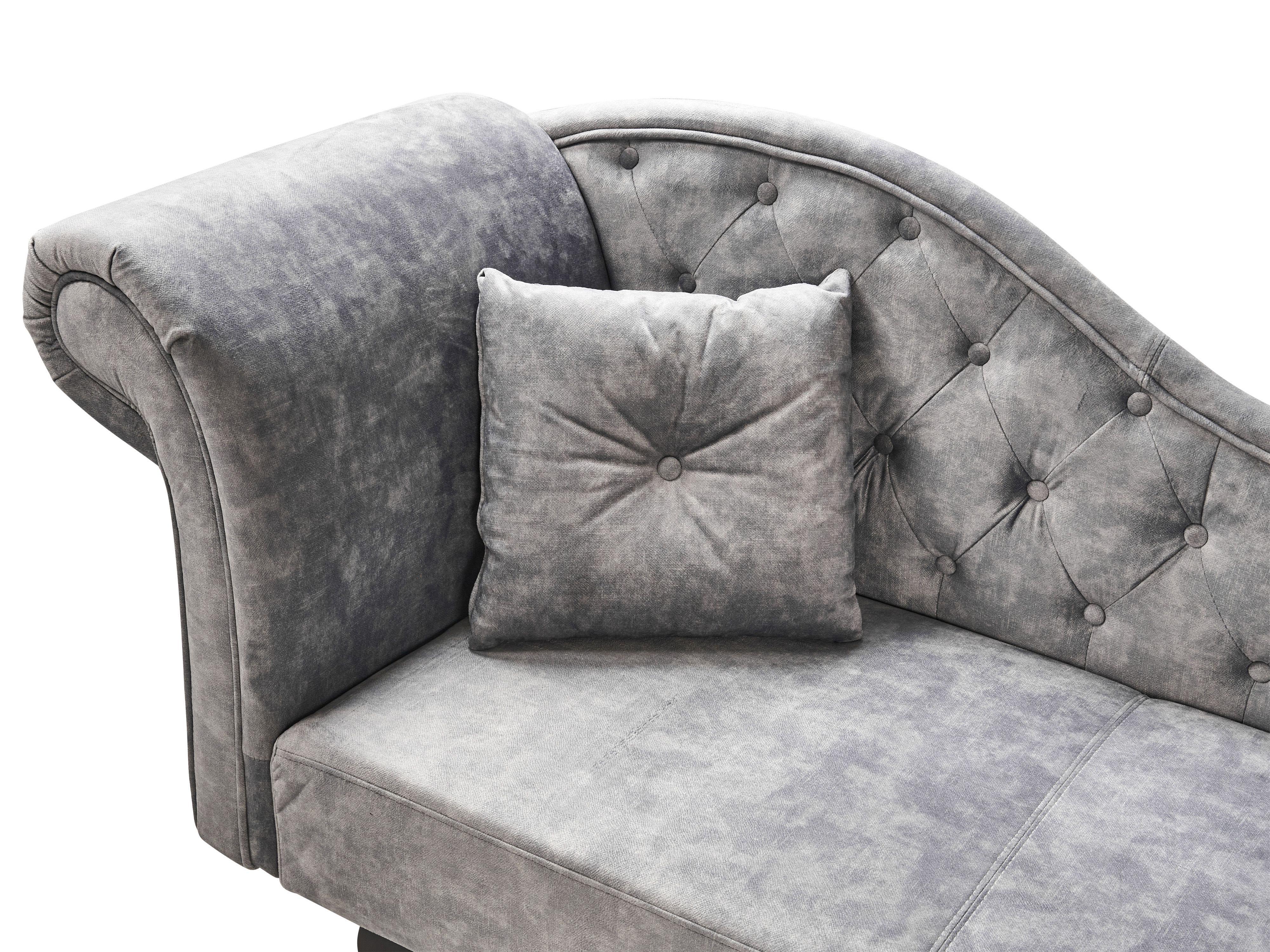 Linkszijdige chaise longue LATTES II Fluweel Grijs