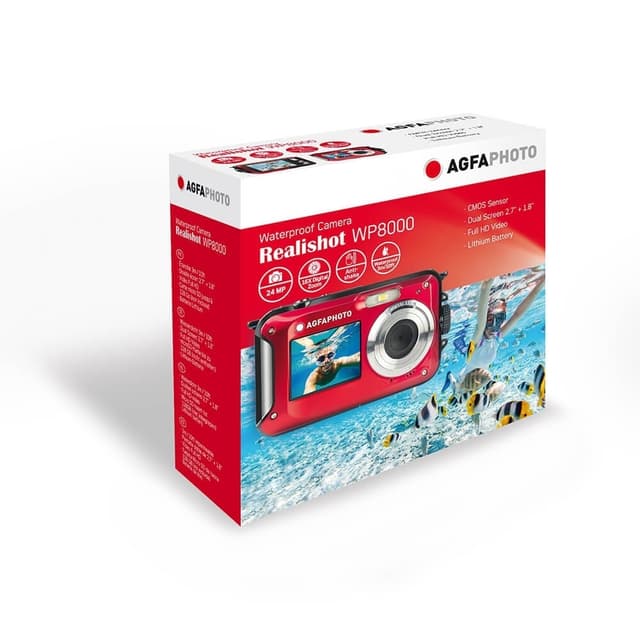 Agfa Digital kamera WP8000 CMOS WP 24MP Rød Fuld HD