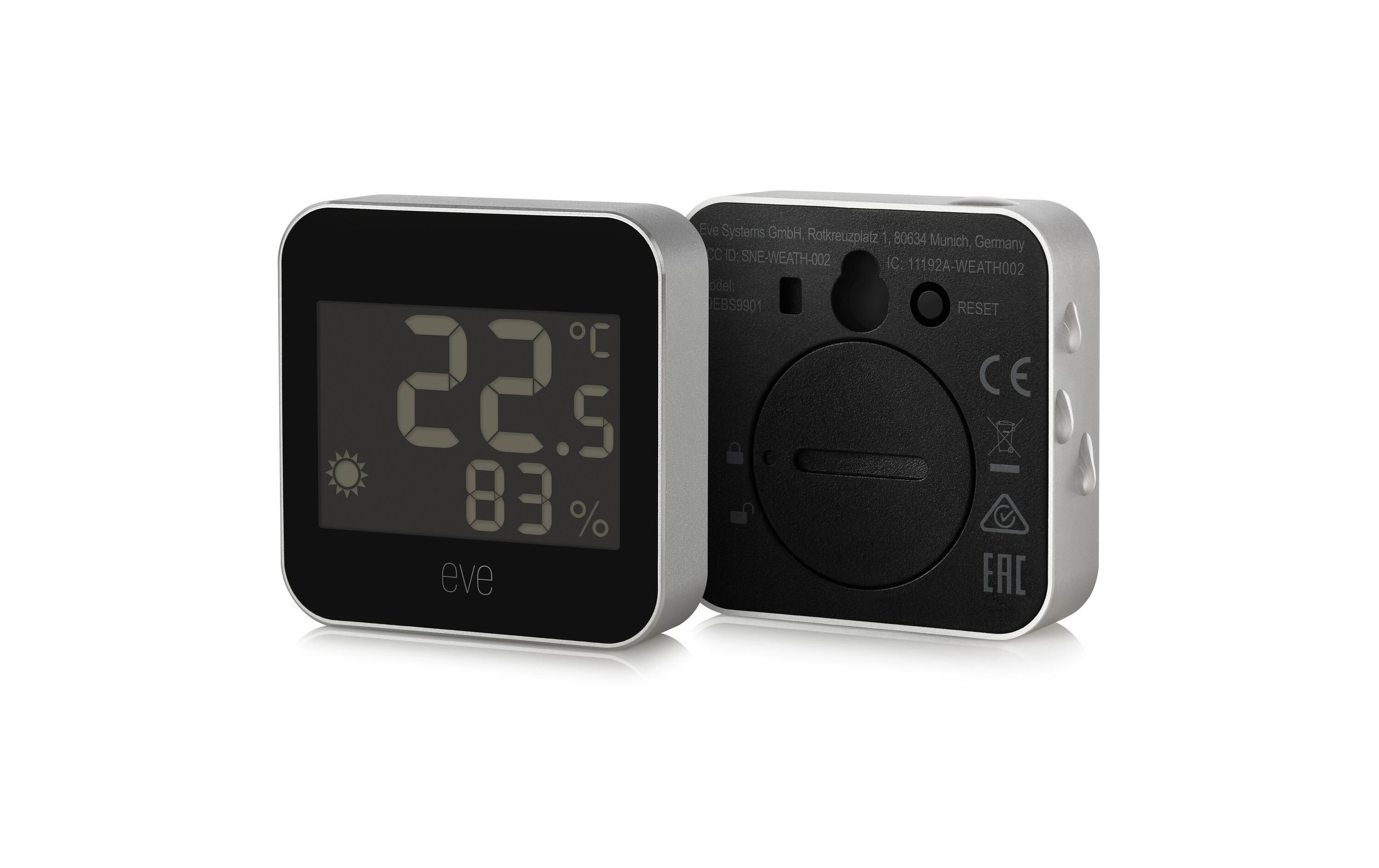 Wetterstation Eve Weather mit Matter-TechnologieSmarte Wetterstation kompatibel mit Matter