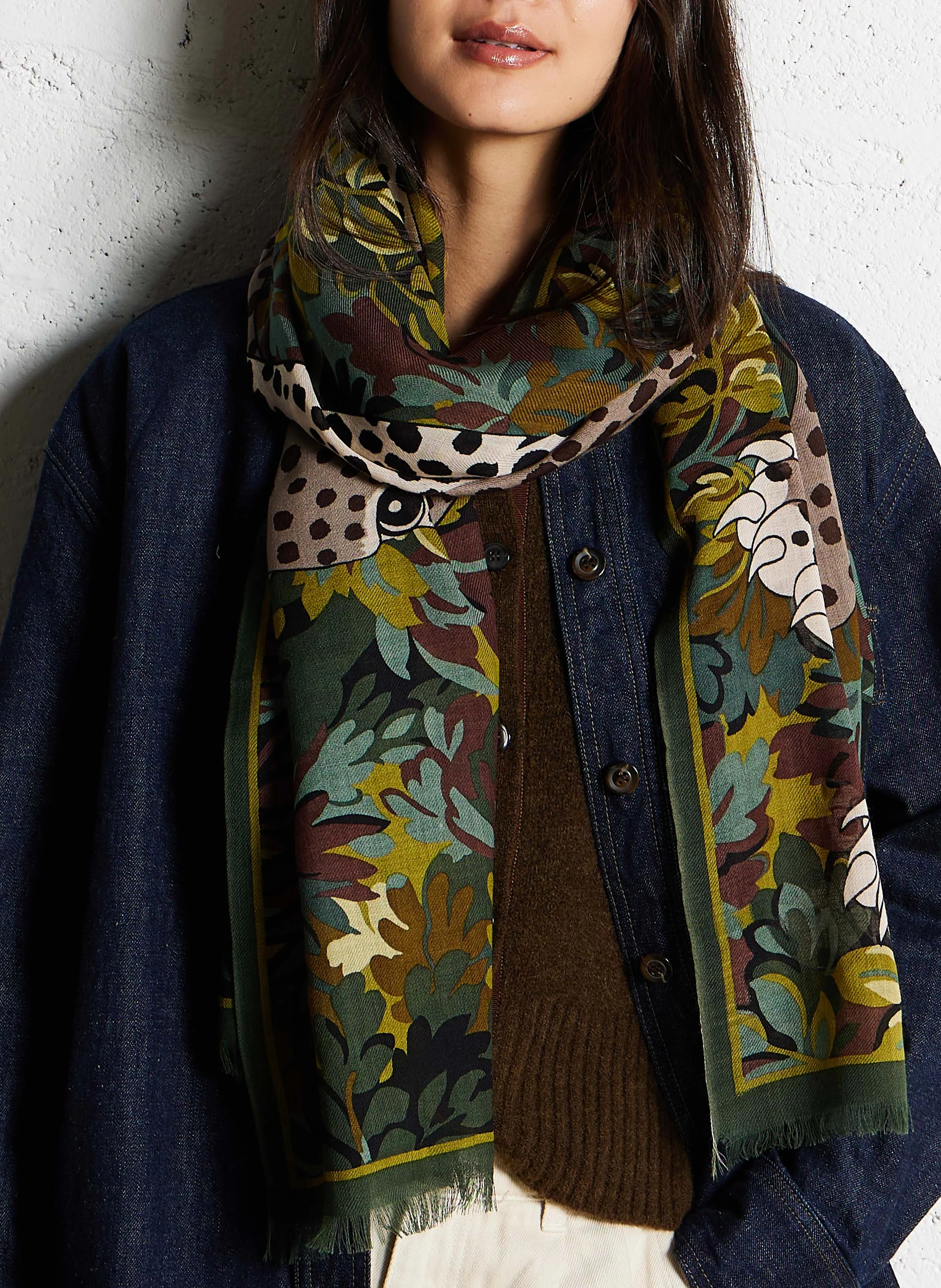 MIKE - Foulard en laine | Kaki