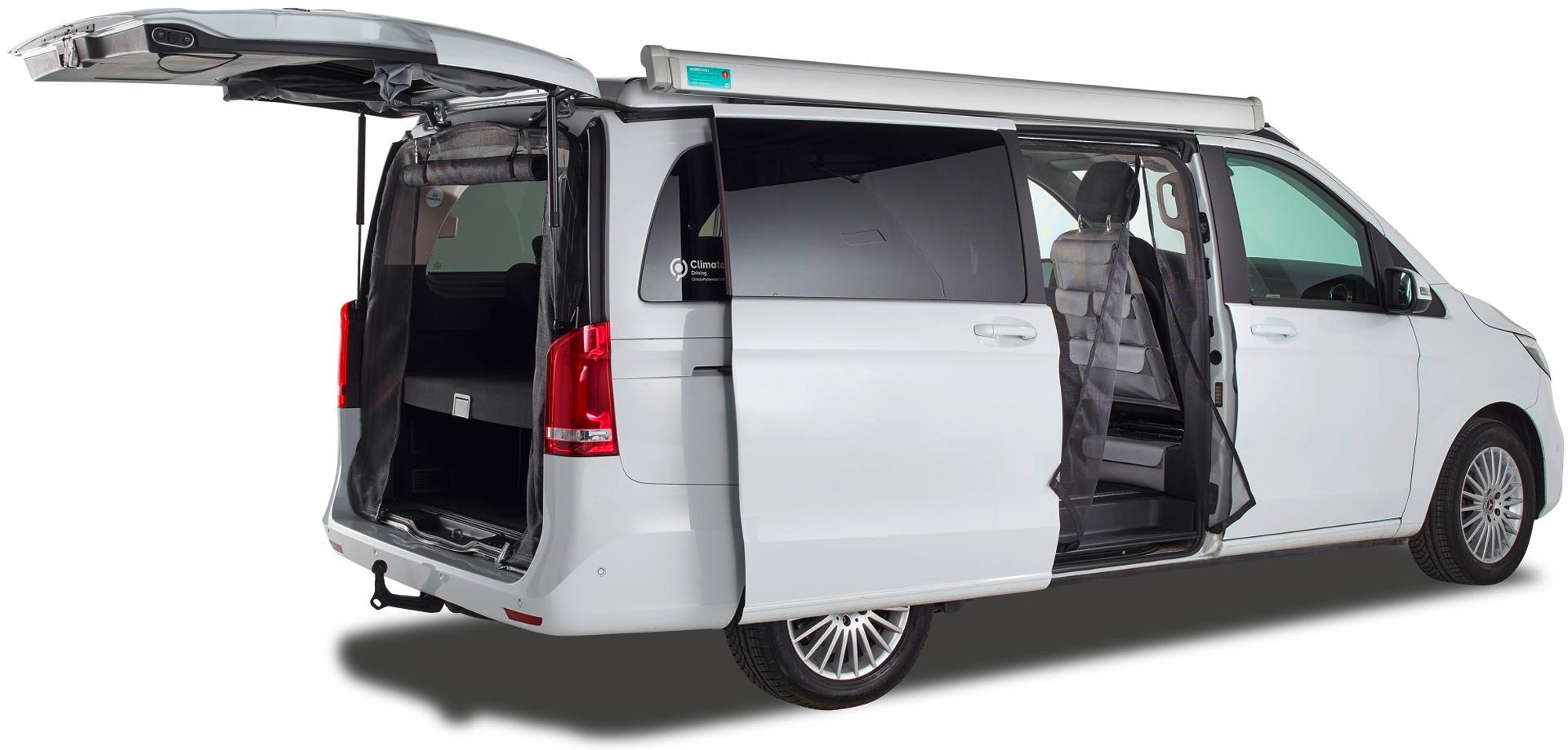 Mayr Van Heckmoskitonetz mit Reißverschluss für Mercedes-Benz V-Klasse (ab 2014) / Vito (ab 2014) für Heckklappe elektrisch Maschenweite Fine-mesh