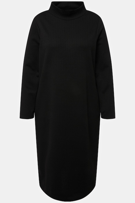 Sweatkleid, Struktur, Taschen, Stehkragen, Langarm