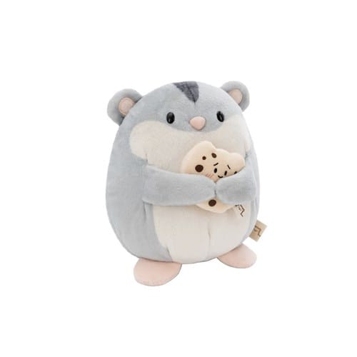 Peluche hamster shai avec biscuit