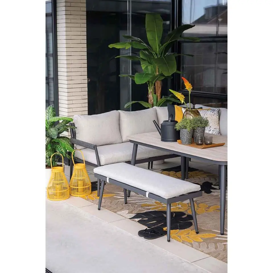 Garden Impressions Tineo lounge dining set 7-delig - donker grijs