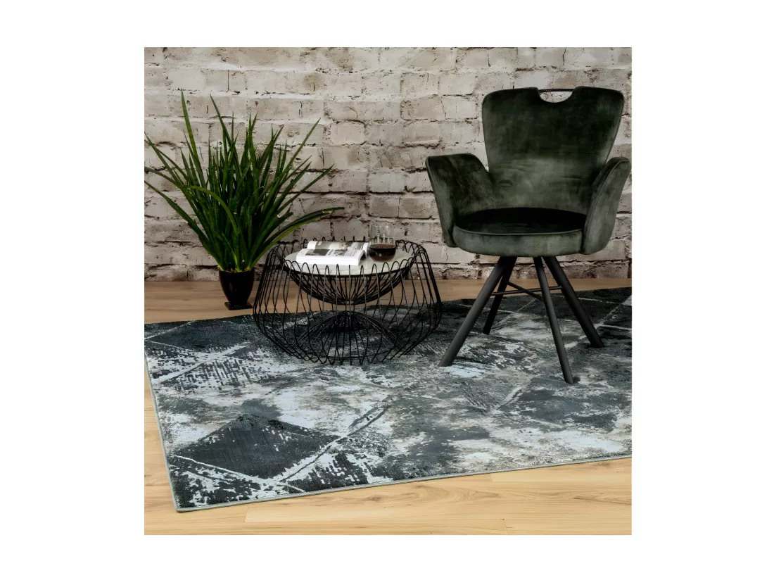 Tapis 230x160cm, design G508A coloris bleu pétrole - Confort et élégance pour votre intérieur