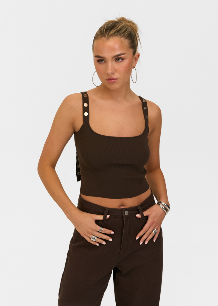Alix top choco bruin
