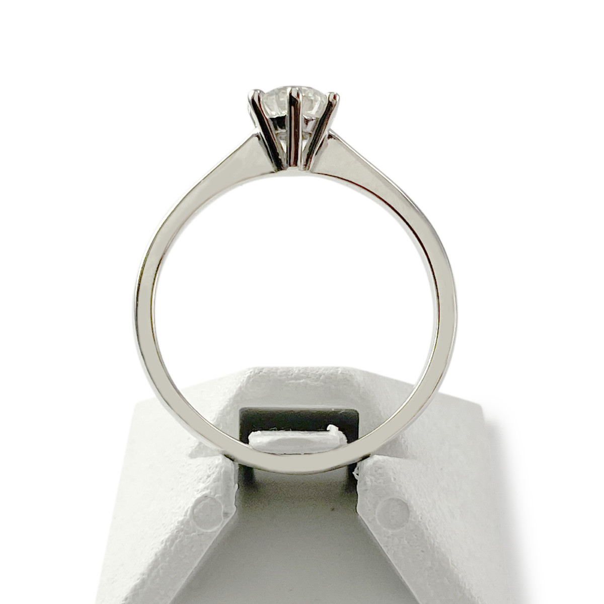 Bague solitaire d'occasion or 750 blanc diamant 0.50 carat