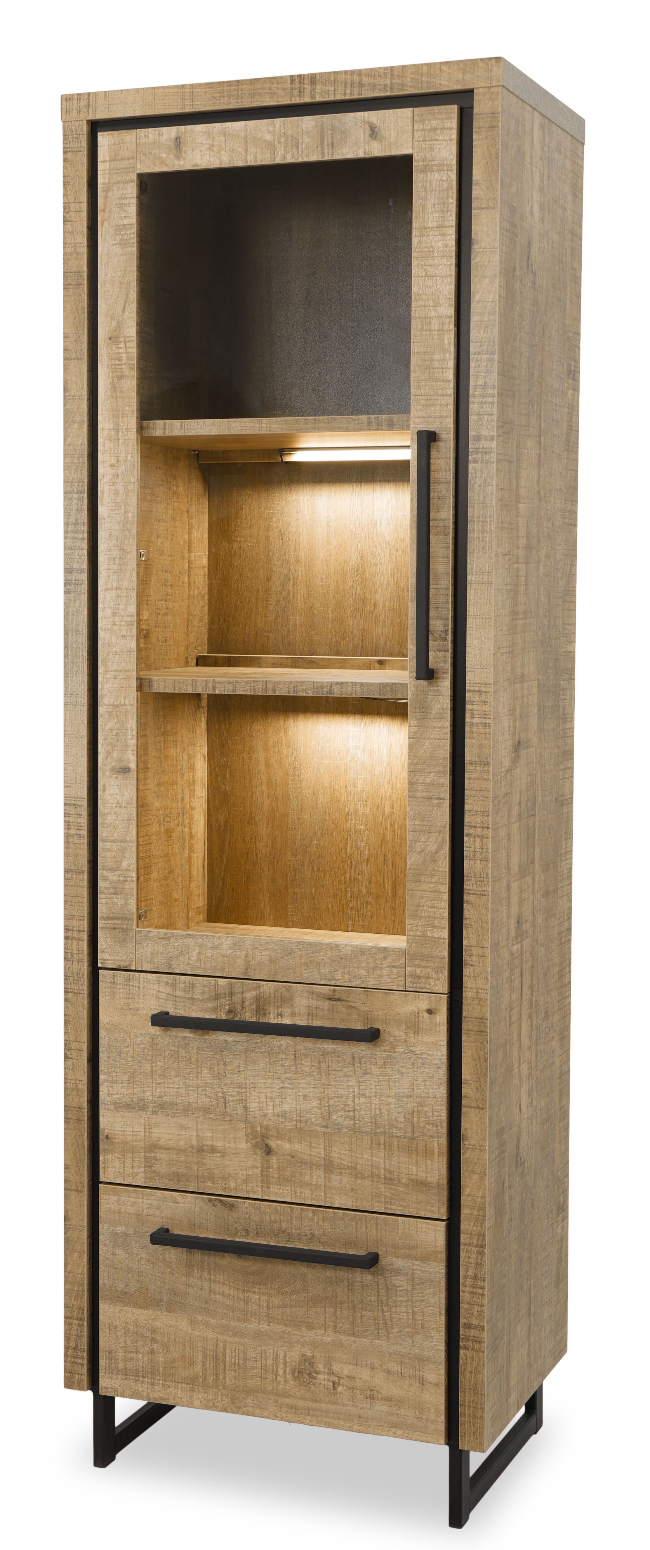 Vitrinekast Lingo - Rimini B65 x D45 x H200 cm