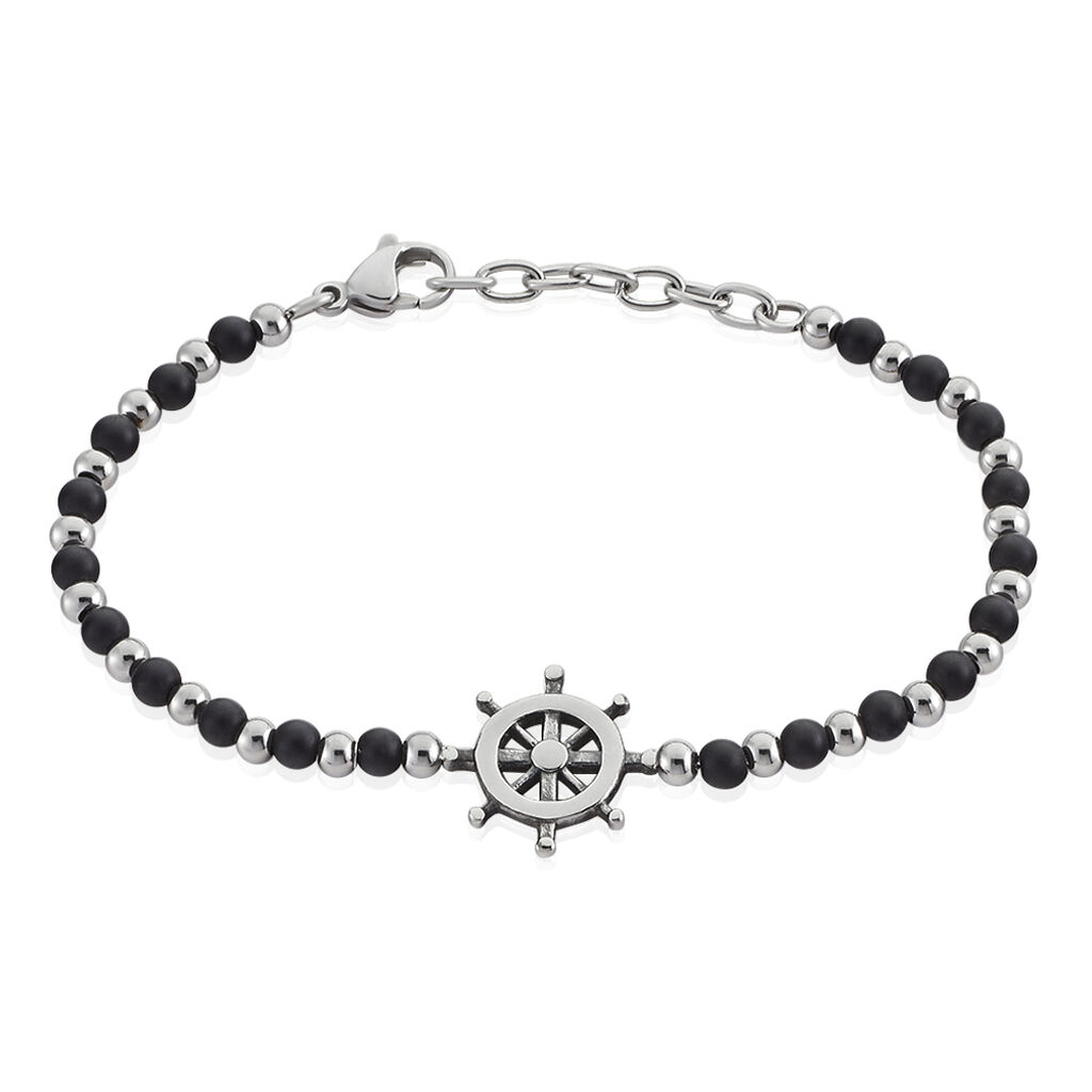 Bracelet Arsenius Acier Blanc Onyx