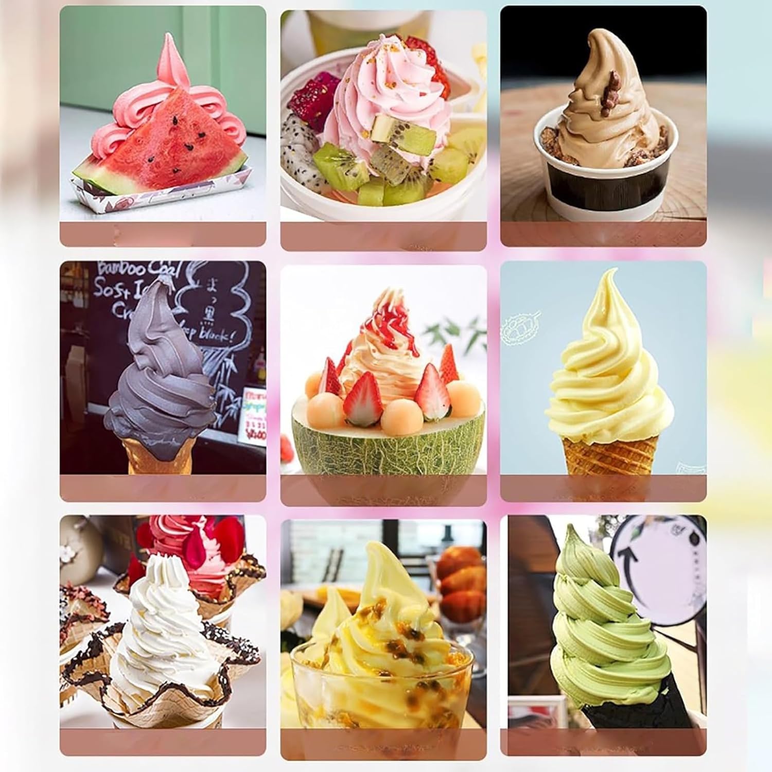 1L Softeismaschine für Zuhause, Automatische Mini Eismaschine, Ice Cream Maker & Joghurtbereiter, Kompakte Eiscreme Maschine für Bar und Café