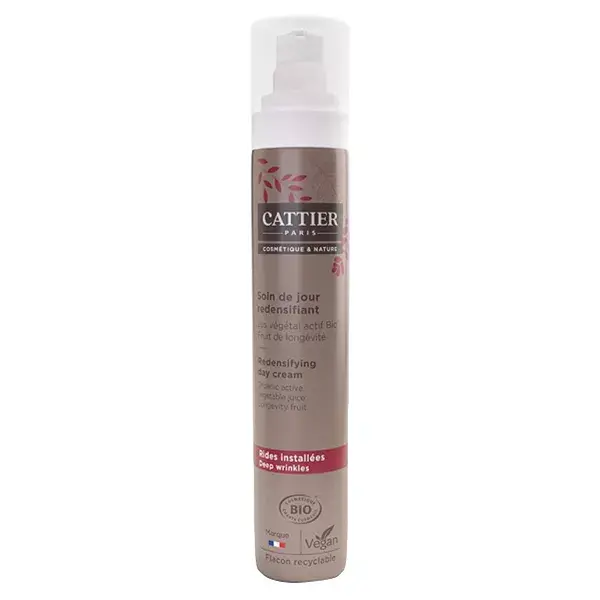 Cattier Organic Creme Diurno Redensificador de Argila Verde Orgânica para uma Pele Macia e Radiante 50ml