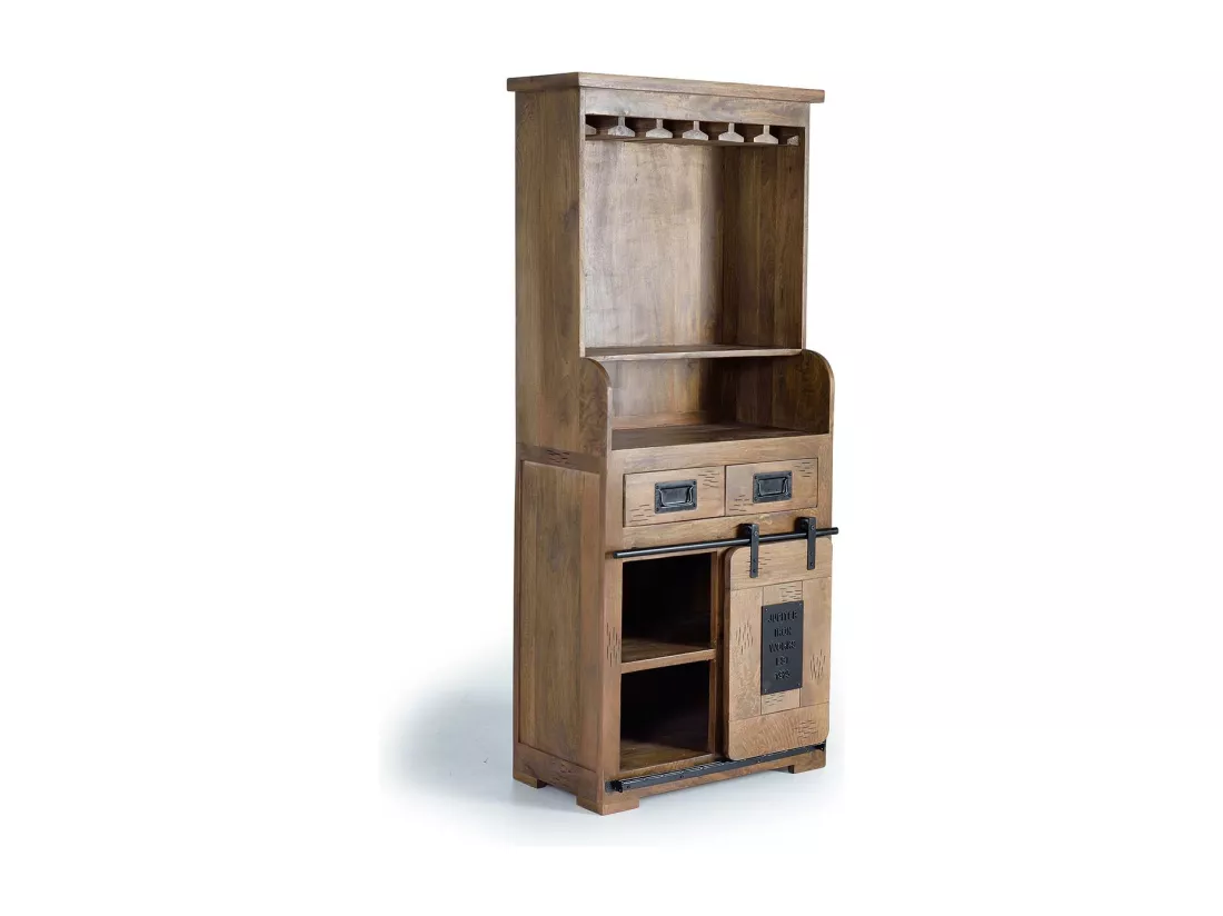 Meuble à bouteilles en manguier Marrón.Giner y Colomer.170x38x75