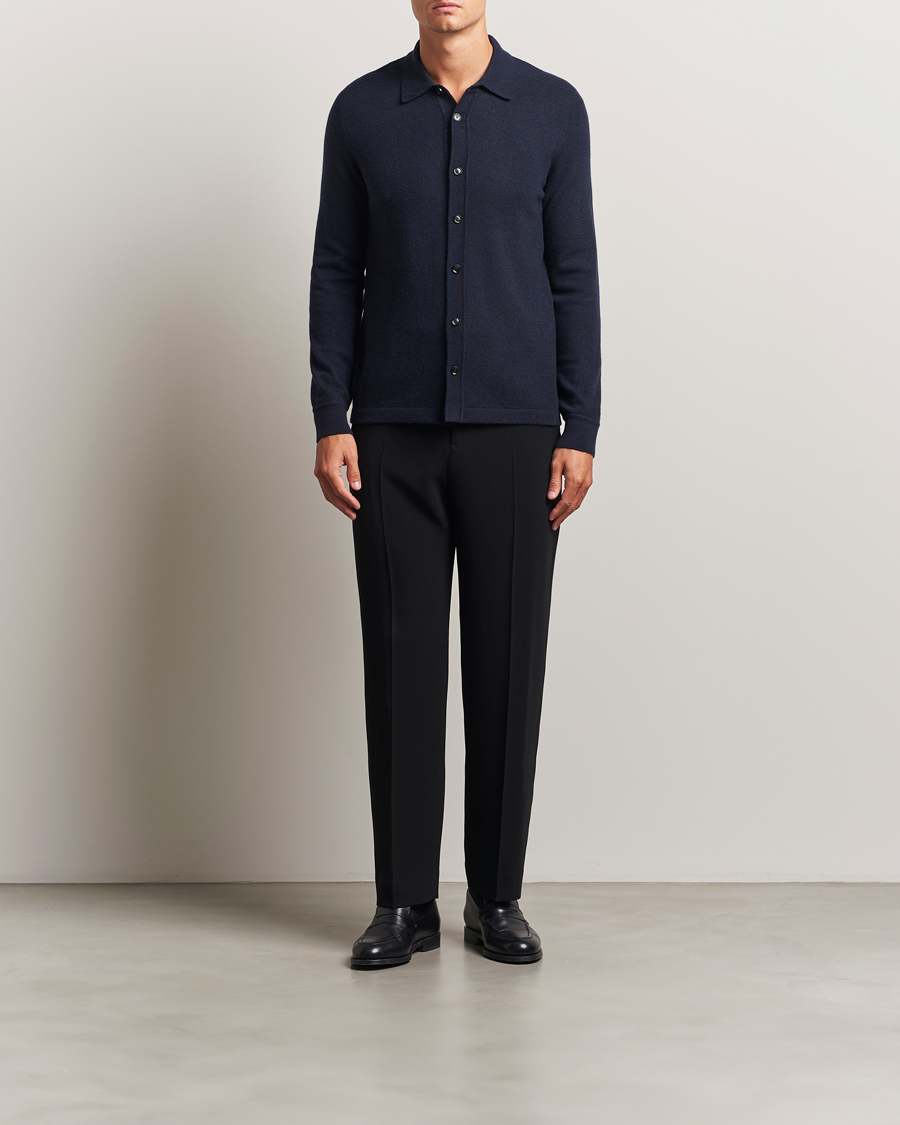 Brioni Cashmere Shirt Cardigan Navy