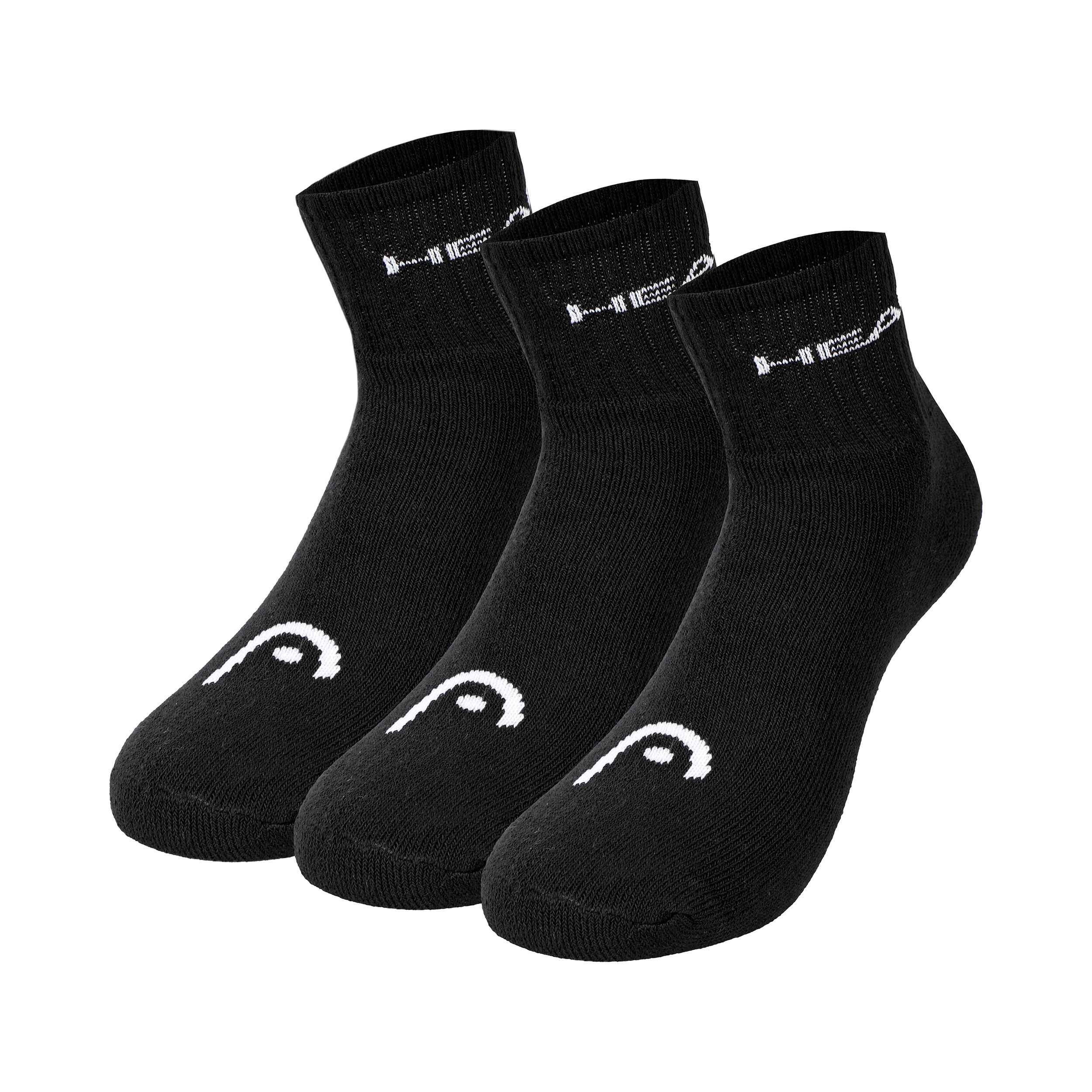 HEAD Club Short Crew Chaussettes De Tennis Pack De 3 - Noir