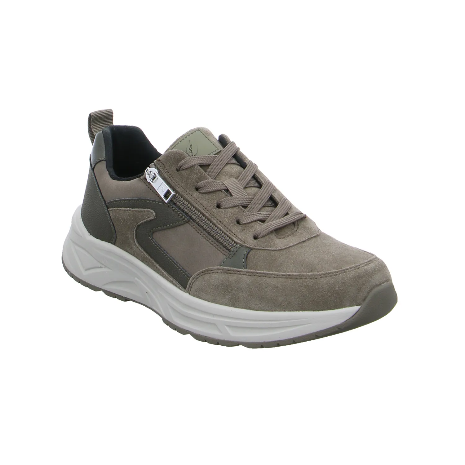 WALDLÄUFER Halbschuhe Sneaker Olive Leder