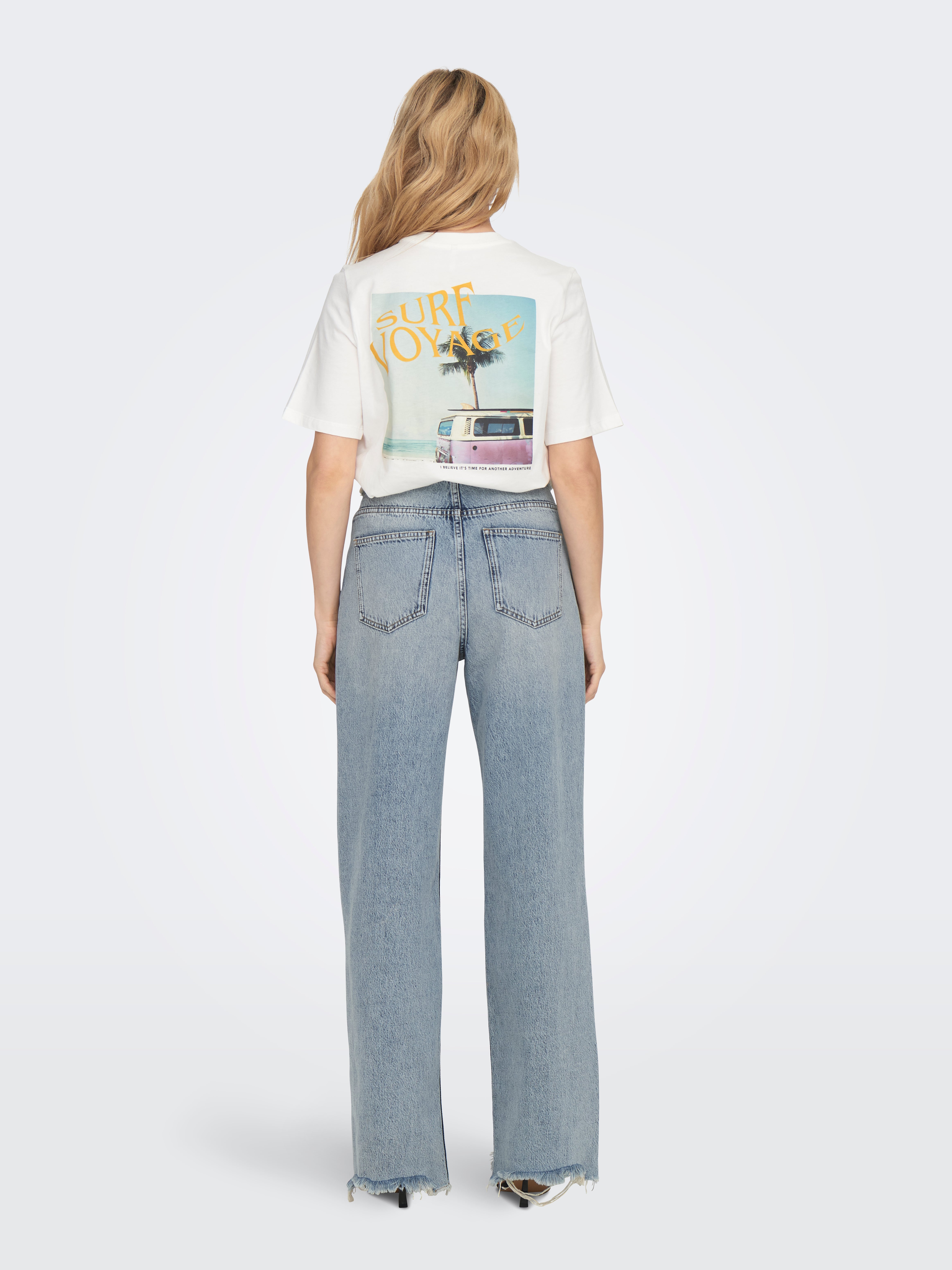 ONLKIKI Hohe Taille Weiter Beinschnitt Jeans Medium Blue Denim