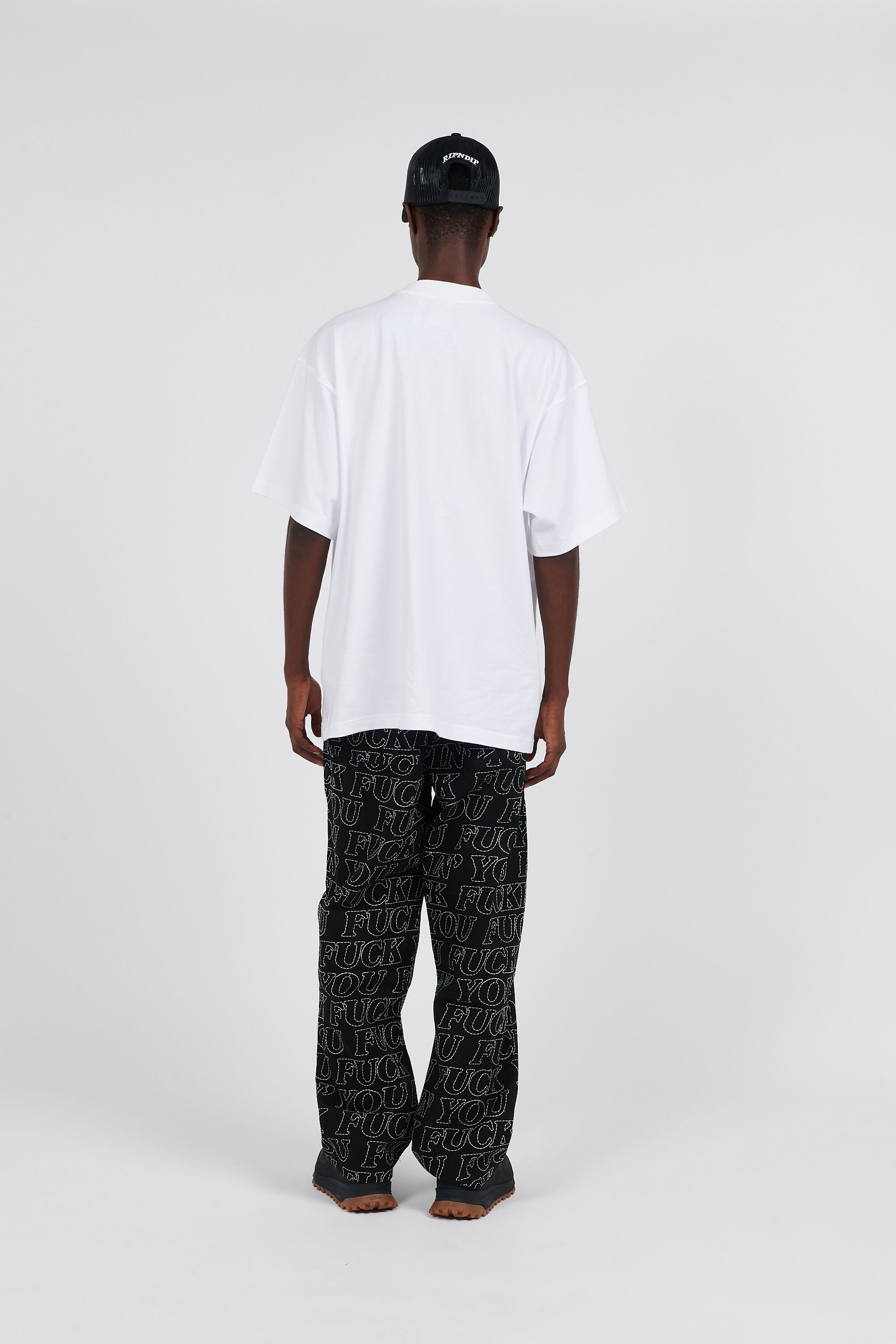 RIPNDIP Pantalon Fuckin Fuck Quilted Wide Leg Pants Noir