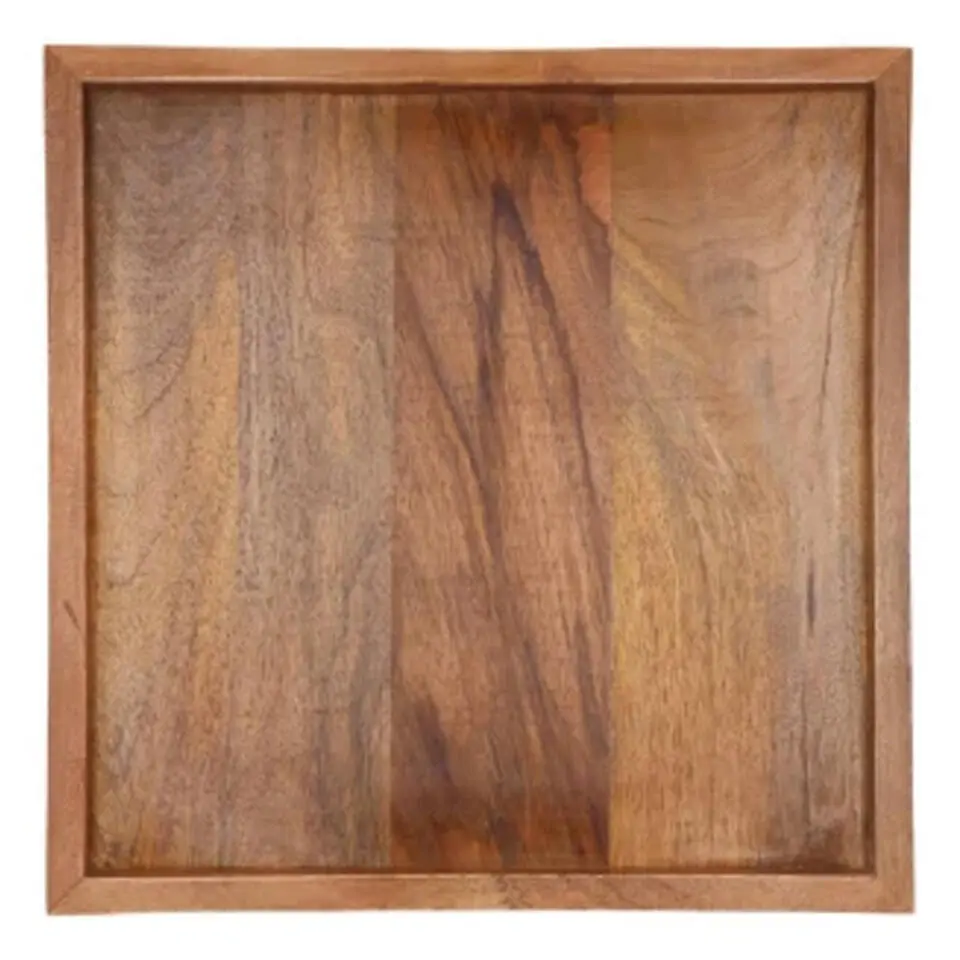DK Design Kaarsenbord/dienblad Mumbai - mangohout - 32 x 32 cm