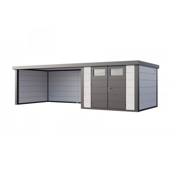 Telluria Abrigo de Jardim Metálico NH8 com Apoio Xl à Esquerda Branco (298 x 298)   (464 x 298) Aço Galvanizado