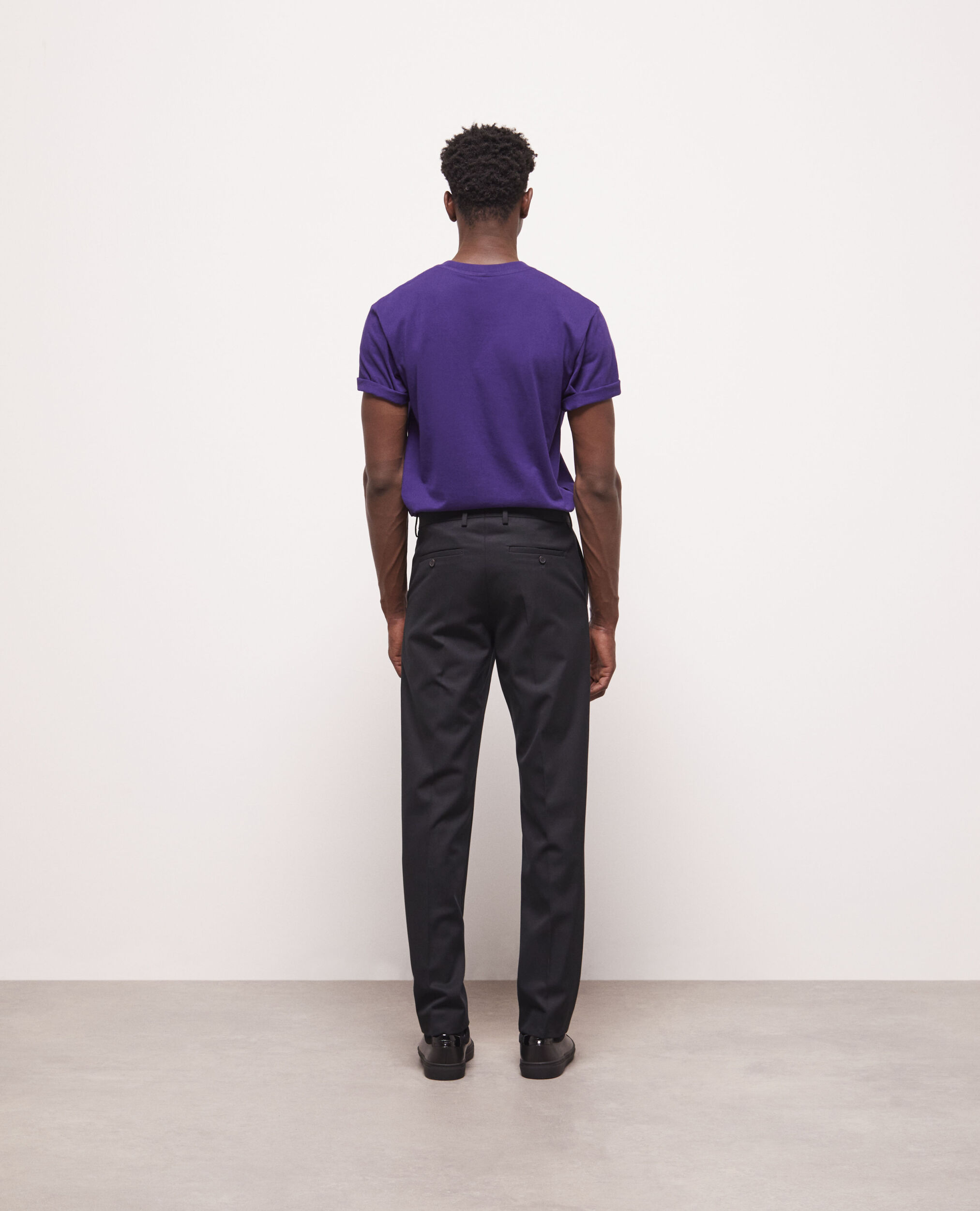 Pantalon en laine évasé noir