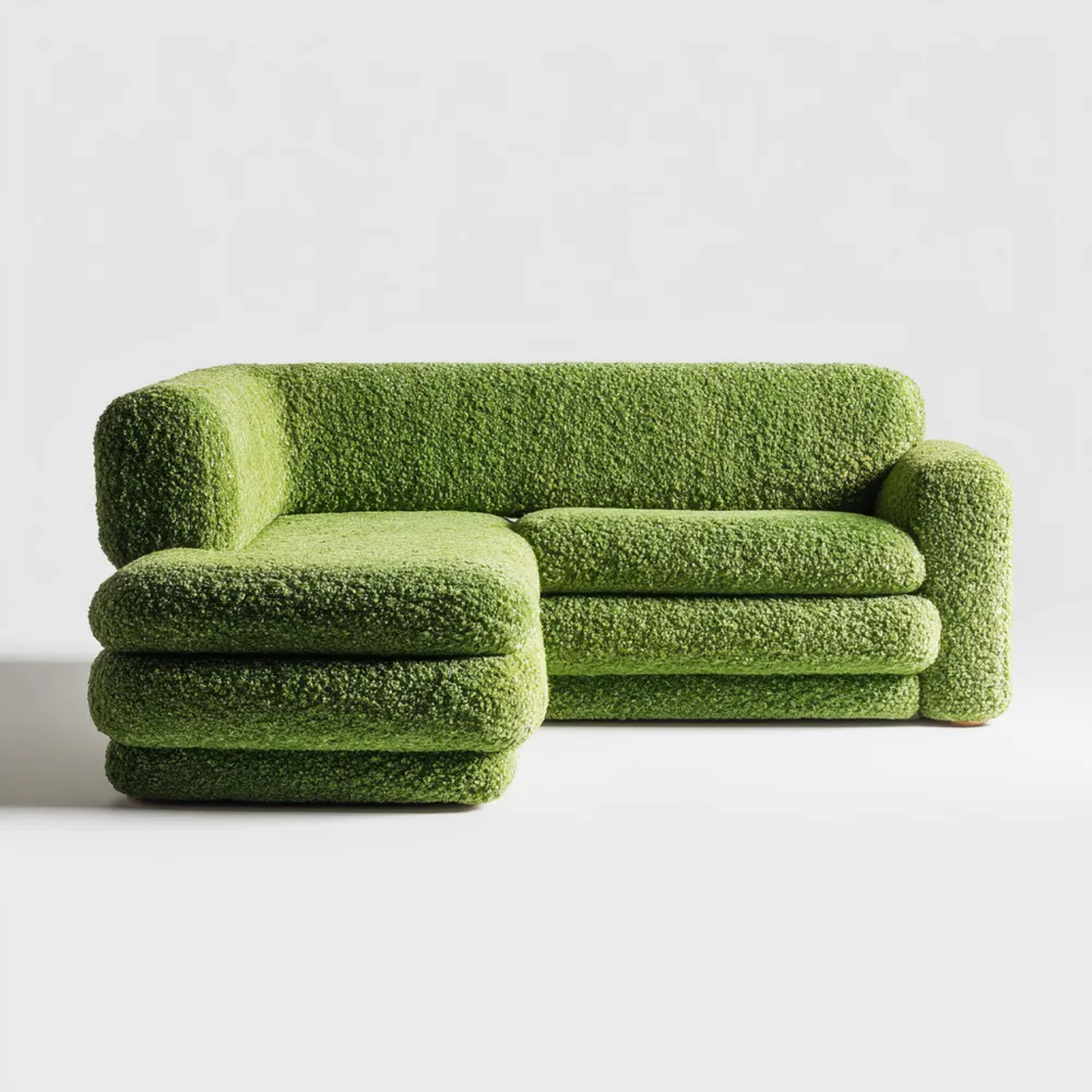 Modulares Sofa Set Stoffpolsterung 230x90x85 cm – Grün – Modernes Desi