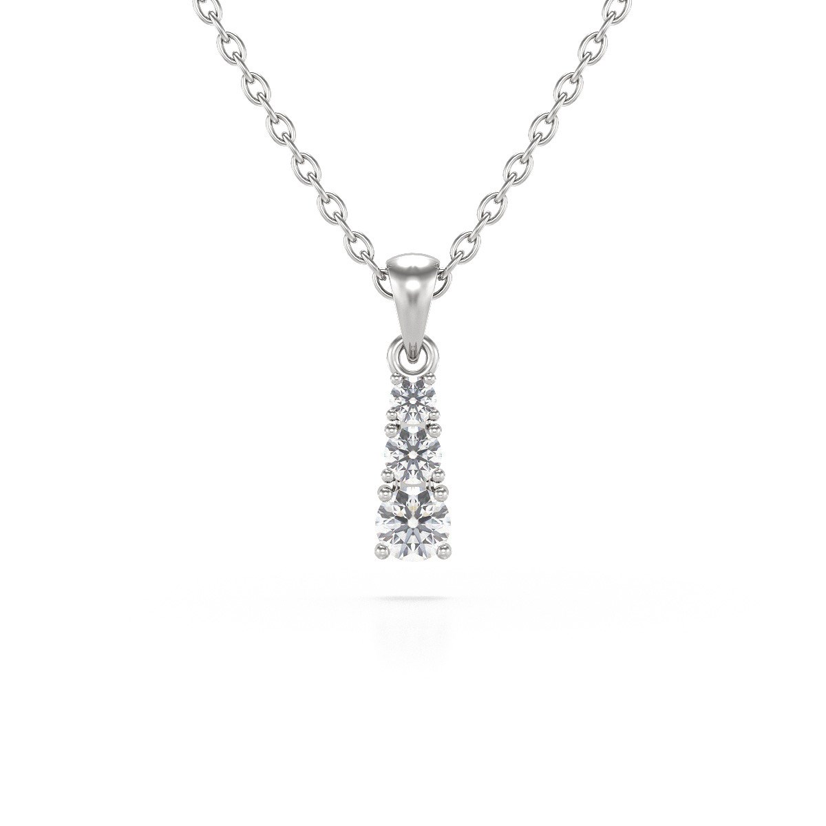 Collier Pendentif ADEN Diamant Chaine Argent 925 incluse 0.45grs