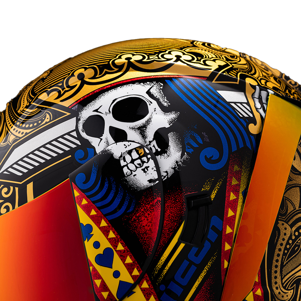 Icon - Casque Airform Suicide King™ Or / Noir / Bleu / Rouge