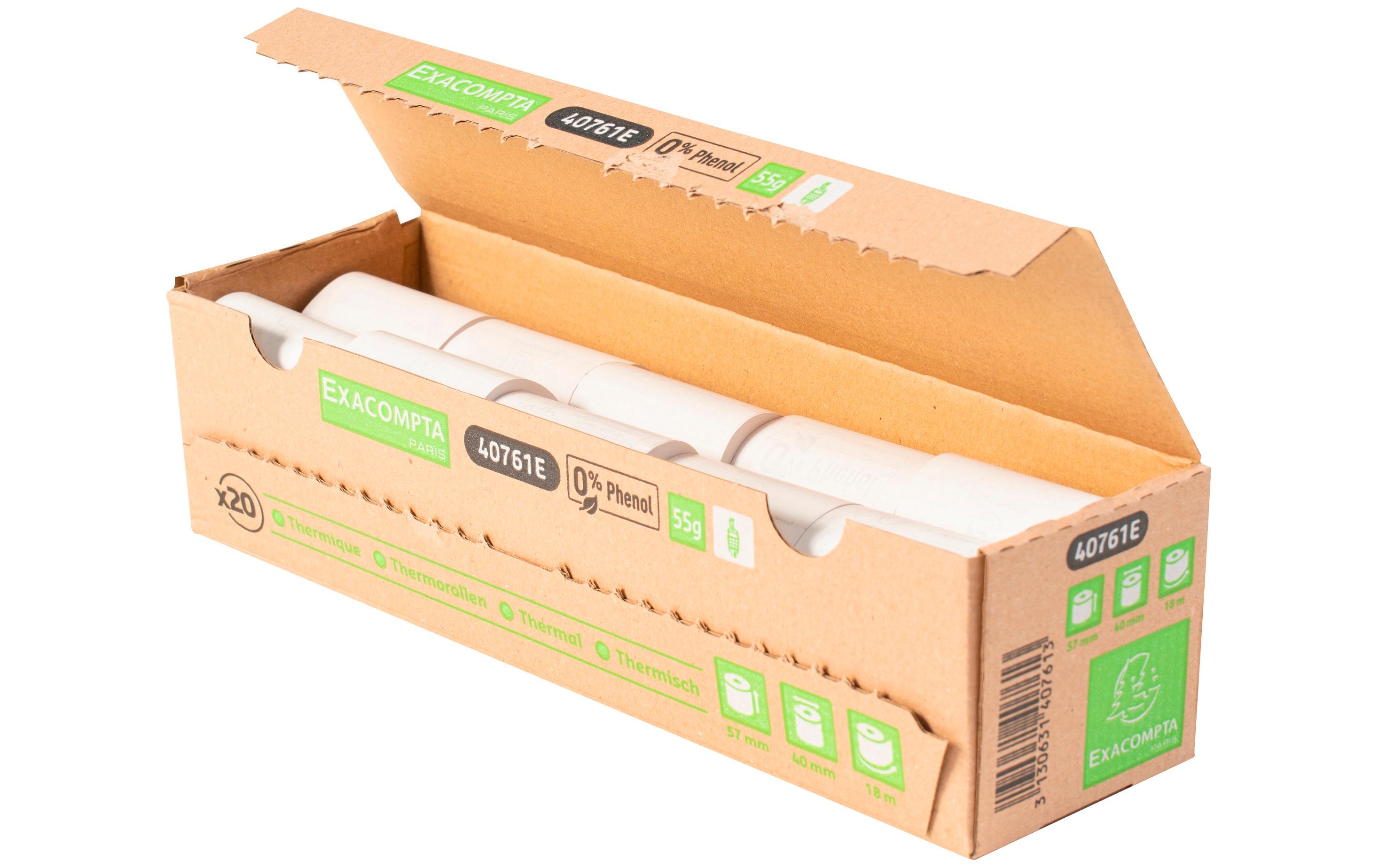 Thermo-Papierrolle 57 x 40 x 12 mm, 18 m, 20 StückPapierrollen ohne Kern